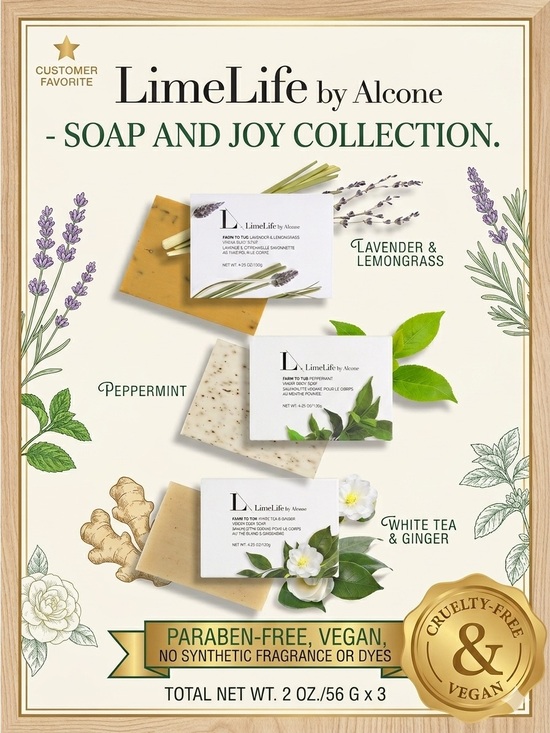Limelife By Alcone Other - LIMELIFE BY ALCONE Soap And Joy Collection 3-Piece Vegan Body Soap Gift Set